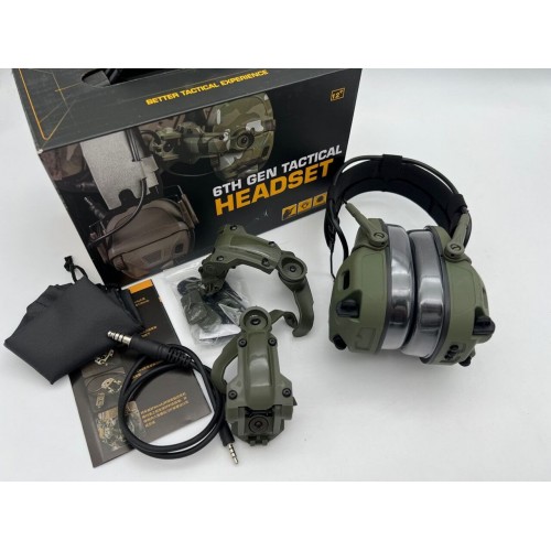 6TH GEN TACTICAL HEADSET тактическая гарнитура, звукосниматель и шумоподавление, активные в Ульяновске