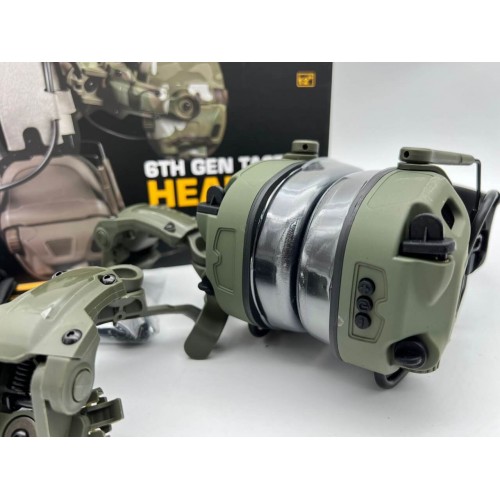 6TH GEN TACTICAL HEADSET тактическая гарнитура, звукосниматель и шумоподавление, активные в Ульяновске