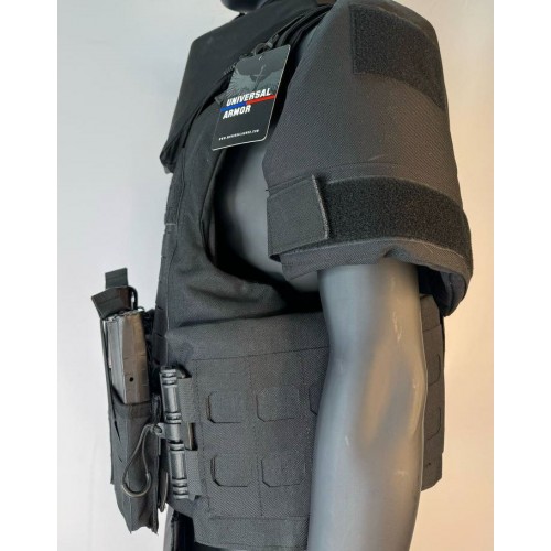 Бронежилет разгрузочный UNIVERSAL ARMOR в Ульяновске (СВМПЭ + бронеплиты Бр5 класса) черный